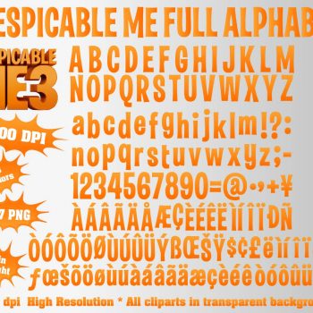Despicable Me png Alphabet, Numbers and Symbols