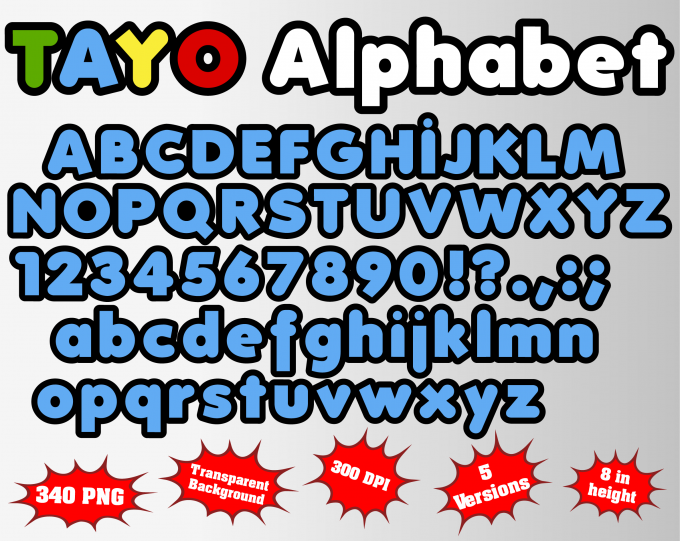 tayo png Alphabet, Numbers and Symbols