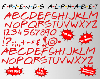 Friends font alphabet