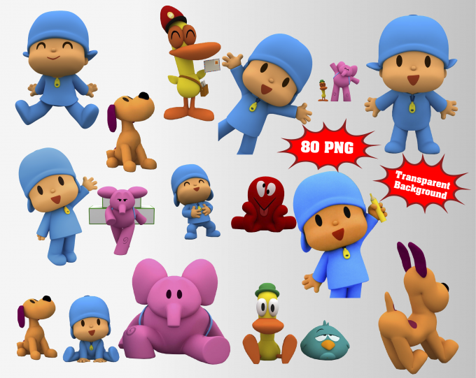 Pocoyo png clipart, birthday party decoration