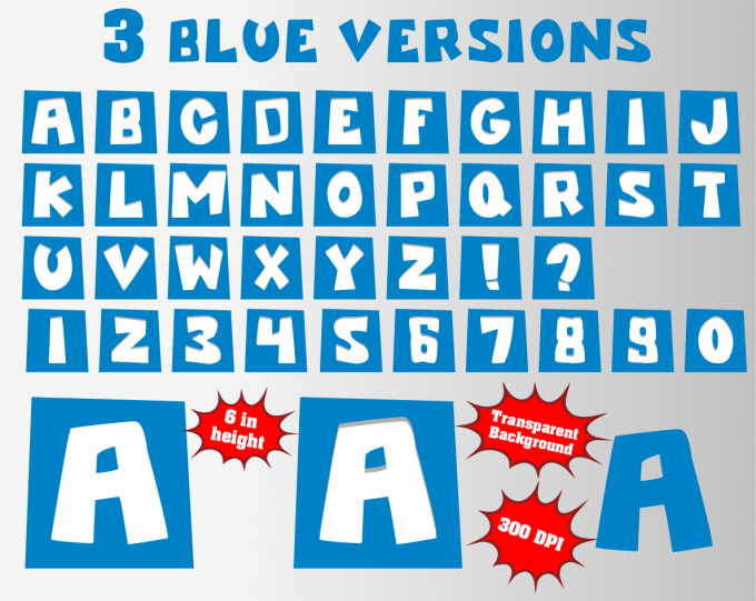 Pocoyo png Alphabet, Numbers and Symbols