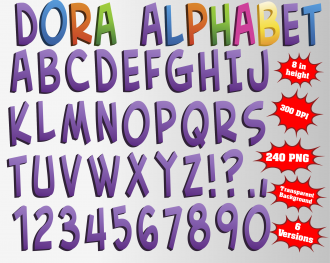 Dora The Explorer png Alphabet, Numbers and Symbols