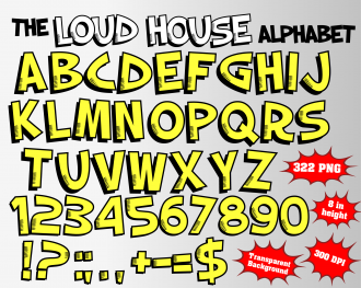 The Loud House png Alphabet, Numbers and Symbols