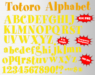 Totoro png Alphabet, Numbers and Symbols