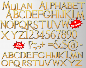 Mulan png Alphabet, Numbers and Symbols