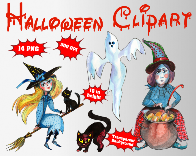Halloween png clipart, birthday party decoration