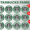 Starbucks family png clipart, birthday party decoration