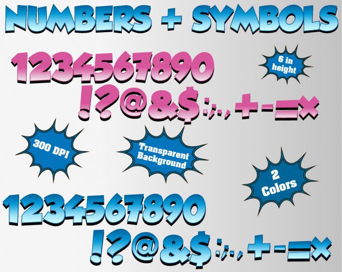 The Smurfs png Alphabet, Numbers and Symbols