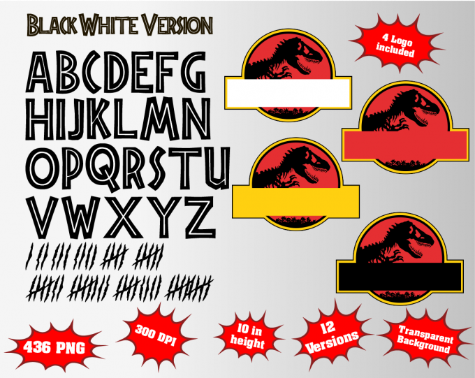 Jurassic Park font alphabet