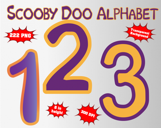 Scooby Doo png Alphabet, Numbers and Symbols