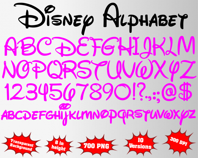 Disney png Alphabet, Numbers and Symbols