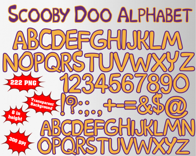 Scooby Doo png Alphabet, Numbers and Symbols