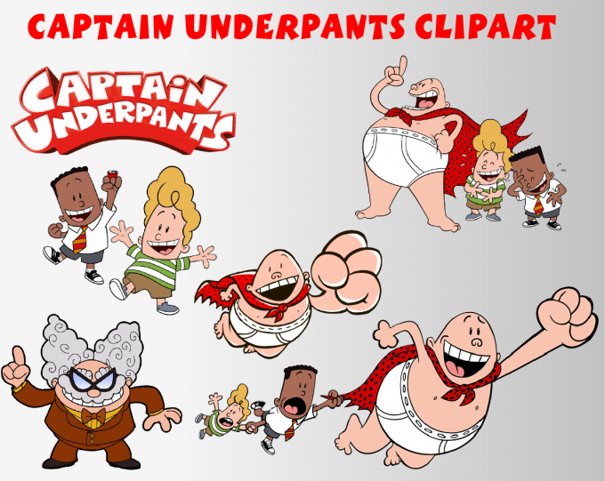 Captain Underpants png clipart, birthday party decoration