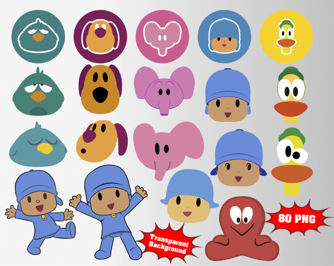Pocoyo png clipart, birthday party decoration