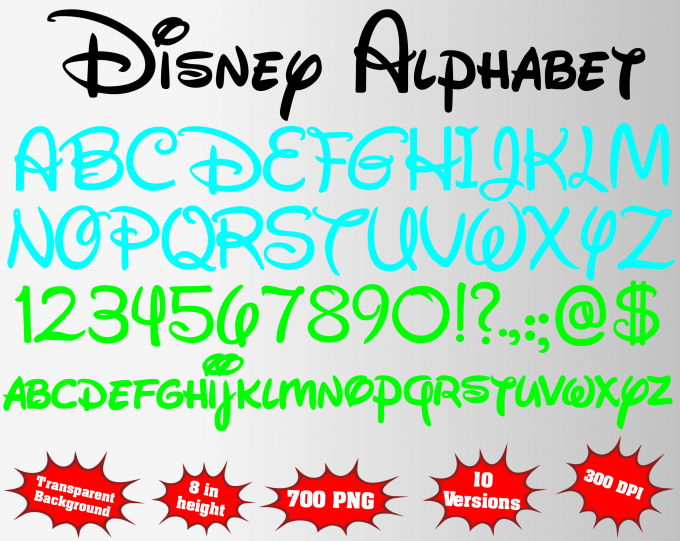 Disney png Alphabet, Numbers and Symbols