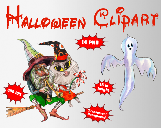 Halloween png clipart, birthday party decoration