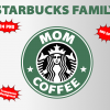 Starbucks family png clipart, birthday party decoration