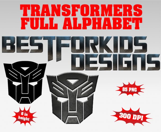 Transformers png Alphabet, Numbers and Symbols