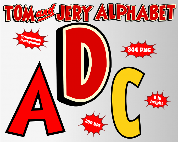 Tom and jerry png Alphabet, Numbers and Symbols