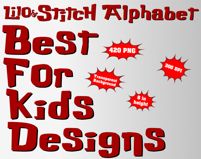 lilo&stitch png Alphabet, Numbers and Symbols