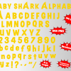 Baby shark alphabet font