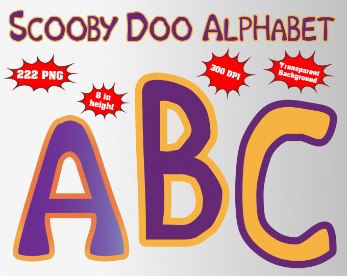 Scooby Doo png Alphabet, Numbers and Symbols