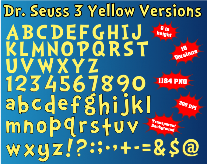 Dr. Seuss font alphabet