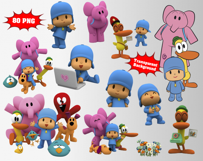 Pocoyo png clipart, birthday party decoration