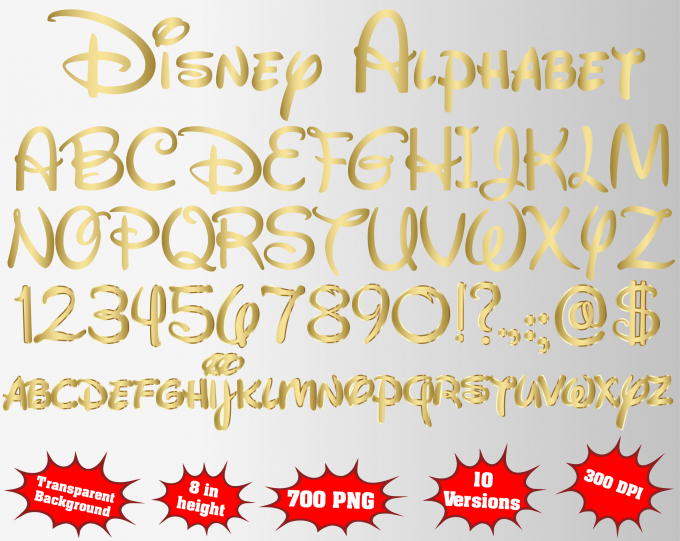 Disney png Alphabet, Numbers and Symbols