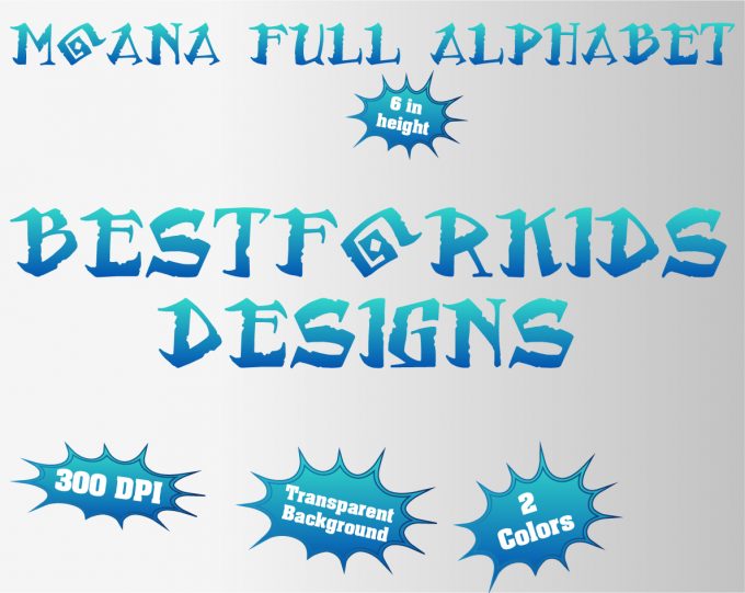 Moana png Alphabet, Numbers and Symbols