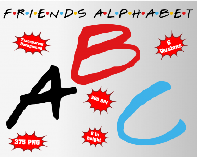 Friends font alphabet