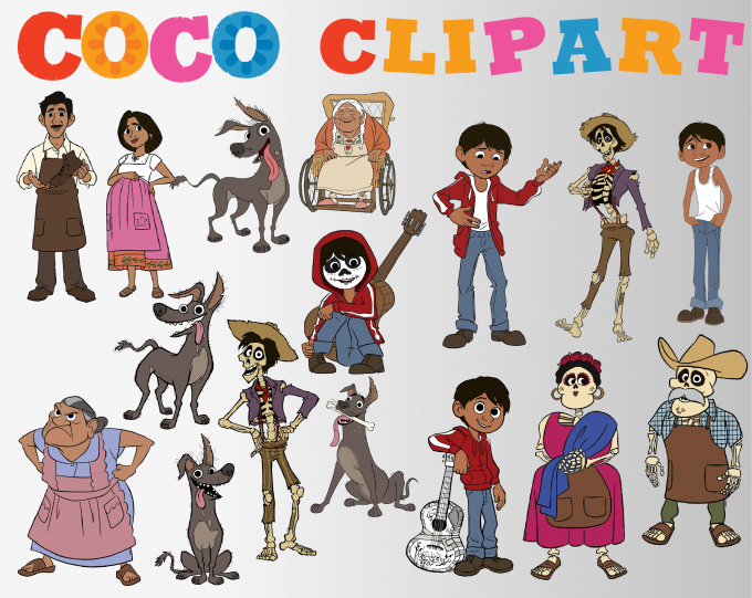Coco png clipart, birthday party decoration
