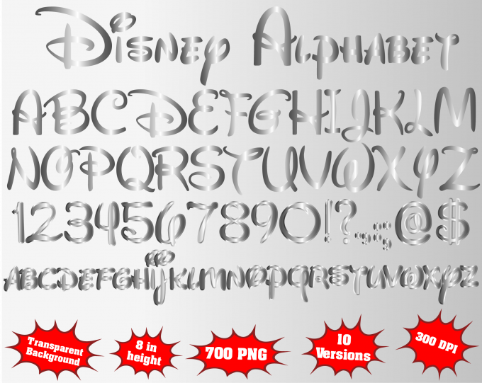 Disney png Alphabet, Numbers and Symbols