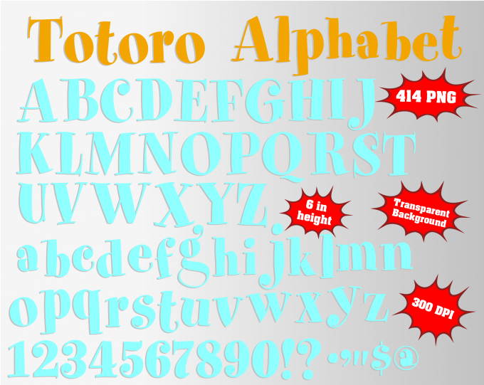 Totoro png Alphabet, Numbers and Symbols