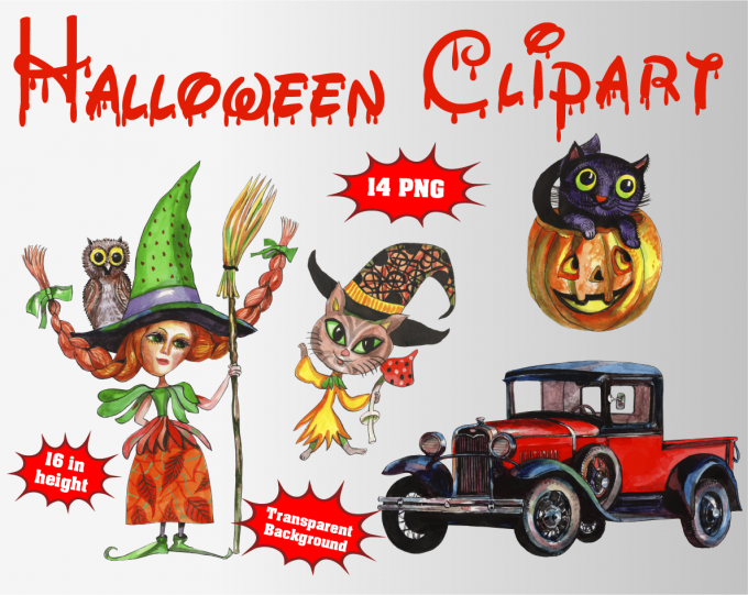 Halloween png clipart, birthday party decoration