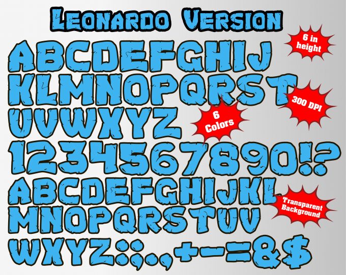 Ninja Turtles png Alphabet, Numbers and Symbols