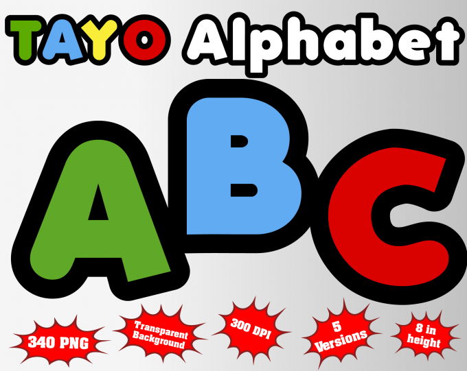 tayo png Alphabet, Numbers and Symbols
