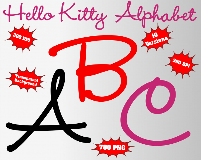 hello kitty font alphabet