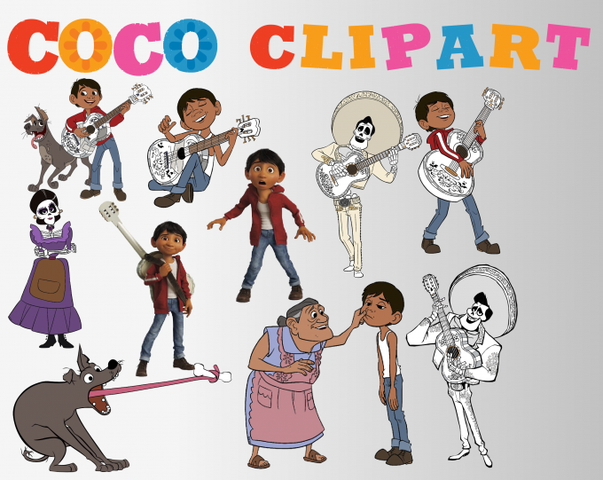 Coco png clipart, birthday party decoration