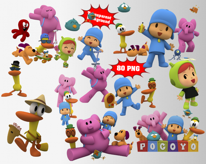 Pocoyo png clipart, birthday party decoration