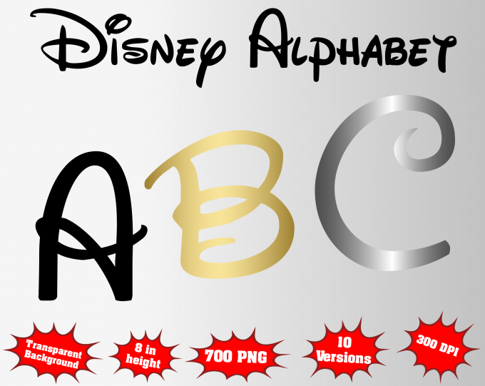 Disney png Alphabet, Numbers and Symbols