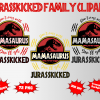 Jurasskicked Family png clipart, birthday party decoration
