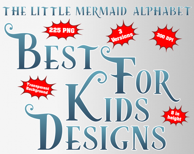 The Little Mermaid png Alphabet, Numbers and Symbols