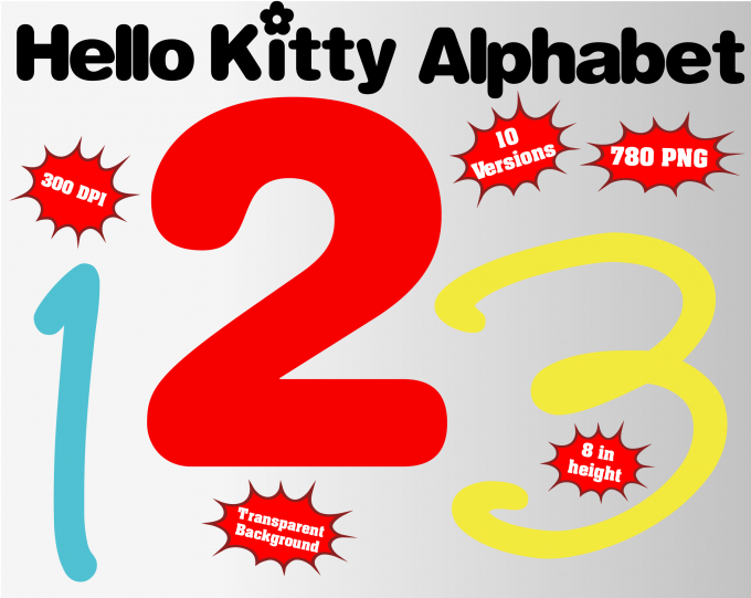 hello kitty font alphabet