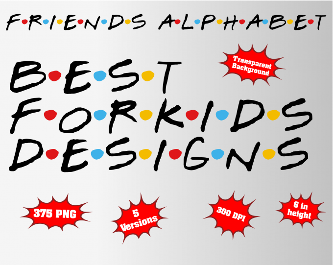 Friends font alphabet