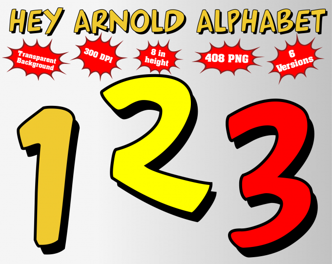 Hey Arnold png Alphabet, Numbers and Symbols
