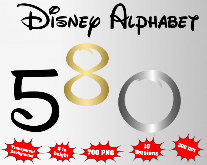 Disney png Alphabet, Numbers and Symbols