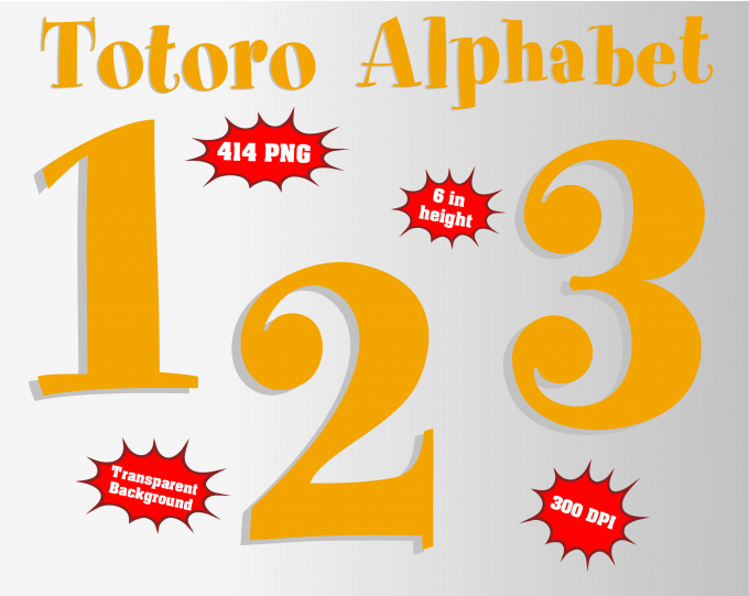 Totoro png Alphabet, Numbers and Symbols