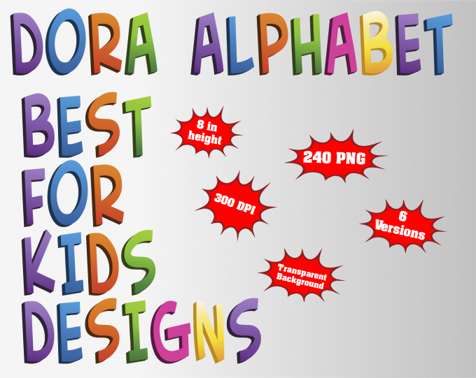 Dora The Explorer png Alphabet, Numbers and Symbols