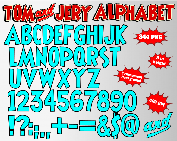 Tom and jerry png Alphabet, Numbers and Symbols